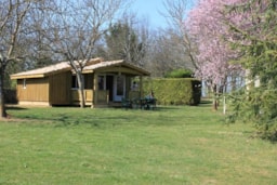 Mietunterkunft - Holzhütte 35 M² + Überdachte Terrasse 12 M² - Domaine Les Pastourels