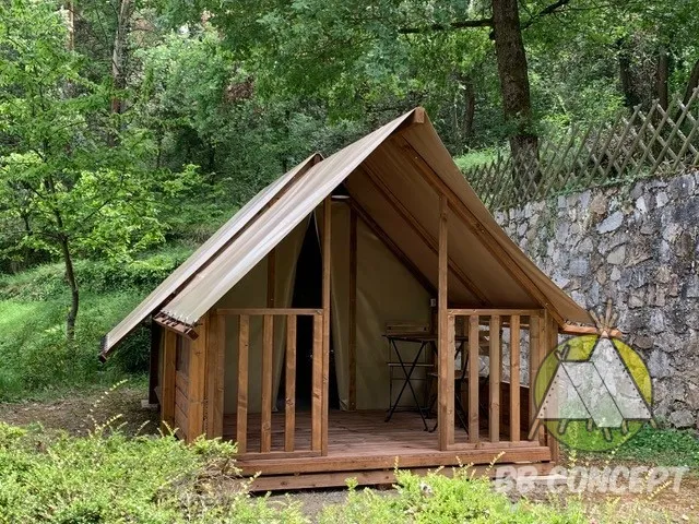 Location - Tente Étape Avec Coffre À Vélo - Camping Les 3 Sablières