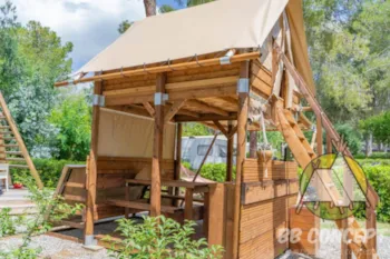 Mietunterkunft - Biwak-Hütte Premium - Camping Les 3 Sablières