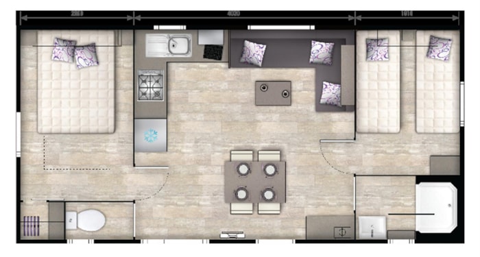 Mobilhome Grand Confort 30M² / 2 Chambres Avec Terrasse Couverte
