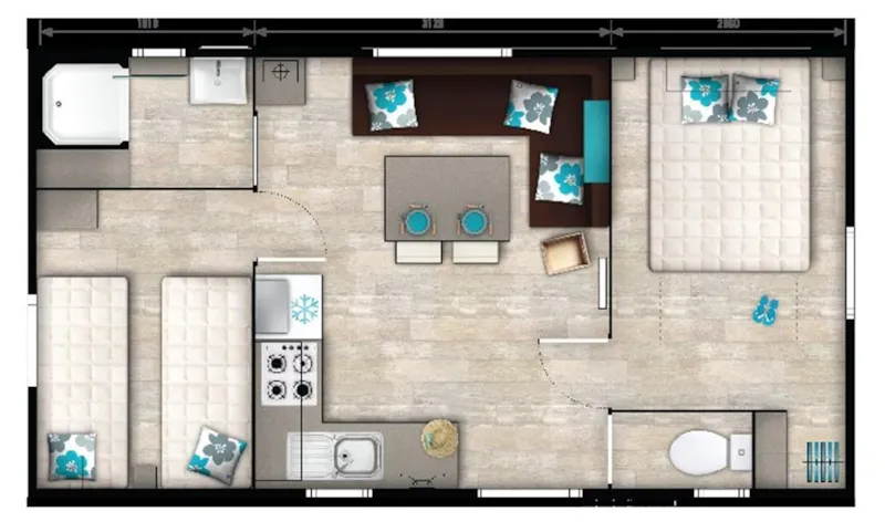 Mobilhome Grand Confort 27M² / 2 Chambres Avec Terrasse Couverte