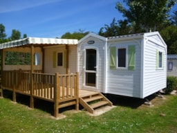 Location - Mobil Home 27 M² / 2 Chambres Avec Terrasse En Bois Couverte (+ De 8 Ans) - Camping Domaine des Salins