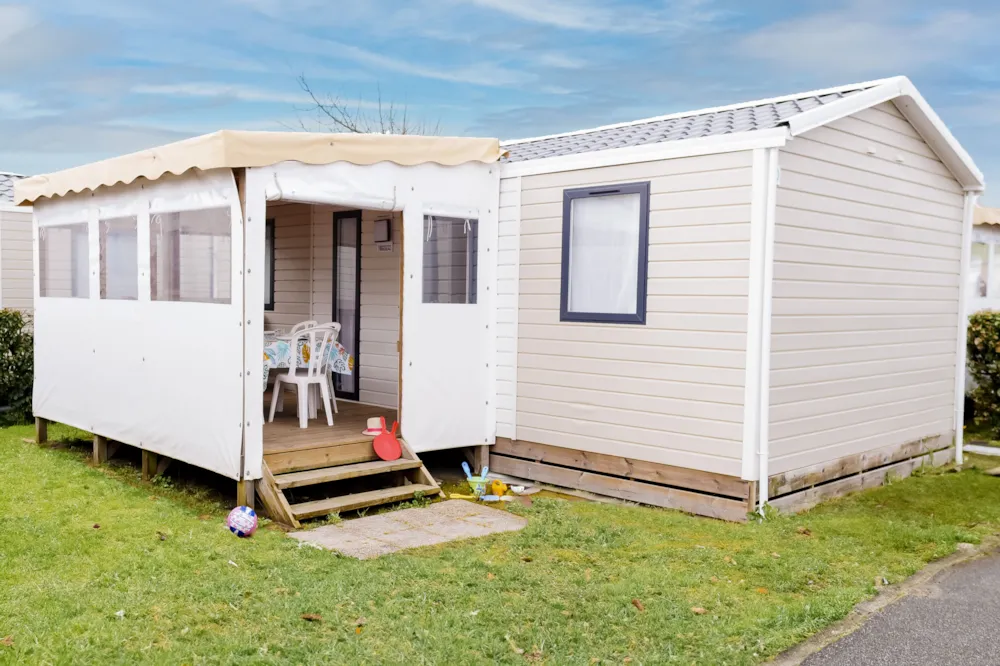 Mietunterkunft - Mobilheim Komfort Goéland - 2 Schlafzimmer - Camping Les Dunes