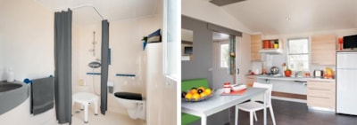 Mobile-home adapted to the people with reduced mobility 2 bedrooms with airconditionning