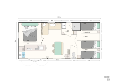 Premium Prestige Mobile Home 2026 - 3 bedrooms + Air conditioning + Dishwasher + TV
