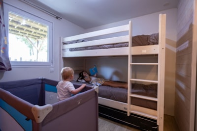 MOBIL-HOME FAMILY KIDS AIR CONDITIONED : 2 bedrooms (with children under 5y and 12 y max)