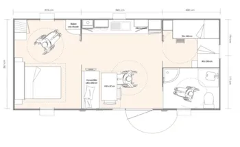 Mietunterkunft - Mobilheim Confort Life 30.5M² / 2 Zimmer - Überdachte Terrasse (Behindertengerecht) - Capfun - Camping Le Grand Calme