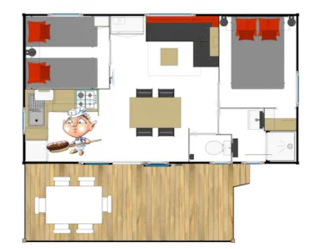 Mietunterkunft - Mobilheim Sun - 30M² - 2 Zimmer - Capfun - Le Patisseau