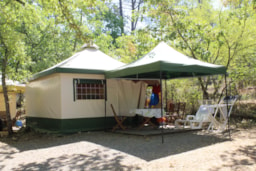 Location - Tente Équipée 20M² - Camping Le Parc