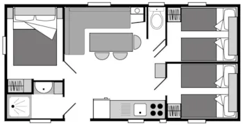 Mietunterkunft - Mobilheim 3 Zimmer - Camping Marvilla Parks - La Plage d'Argens