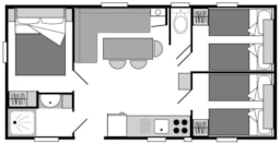 Location - Mobil-Home 3 Chambres (Sm36) Classique+ - Tohapi Camping La Plage d'Argens