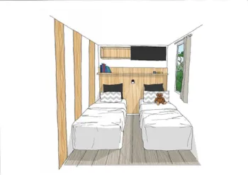 Mietunterkunft - Mobilheim 3 Zimmer - Camping Marvilla Parks - La Plage d'Argens