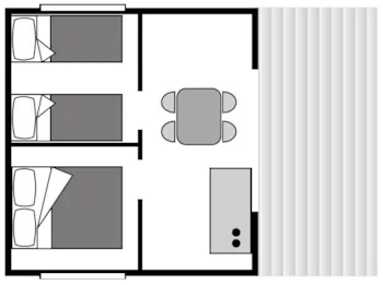 Mietunterkunft - Zelet 2 Zimmer - Camping Marvilla Parks - La Plage d'Argens