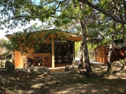 Mietunterkunft - Hütte 100% Holz Bioclimatique  2 Schlafzimmer - Camping L'Avelanède