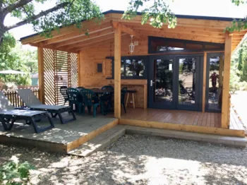 Mietunterkunft - Hütte 100% Holz Bioclimatique 6 3 Schlafzimmer - Camping L'Avelanède