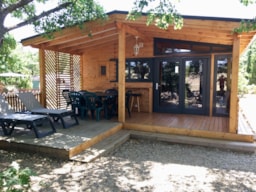 Mietunterkunft - Hütte 100% Holz Bioclimatique 6 3 Schlafzimmer - Camping L'Avelanède