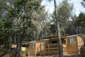 Mietunterkunft - Mobilheim  Lavande 24 M²  - 2 Zimmer - Überdachte Terrasse 9 M² / Sonntag-Sonntag - Camping Les Playes