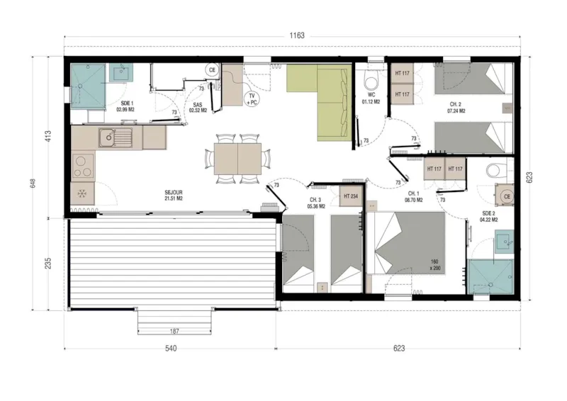 Chalet Verdon | 56 M² | 3 Chambres