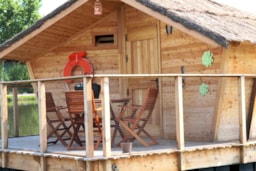 Huuraccommodatie(s) - Blokhut Ange Des Mers (2 Volwassenen + 1 Kind) - 30 M² / 1 (Slaap)Kamer - Camping Sandaya Village Flottant de Pressac