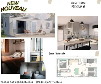 Mietunterkunft - Mobil-Home Prenium 6 - 3 Zimmer (34M²) - Camping La Vidaresse