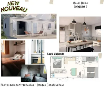 Mietunterkunft - Mobil-Home Prenium 7 - 3 Zimmer (34M²) - Camping La Vidaresse