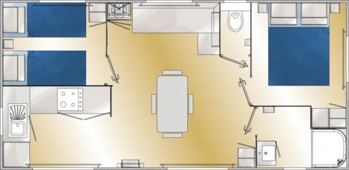 Huuraccommodatie(s) - Stacaravan Louisiane  Air-Conditioned - image n°10 - Camping des Neiges