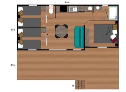 Accommodation - Mobile-Home Thalia Top Tv - 34M² - 3 Bedrooms - - image n°6 - Clico Chic - Alpes Lodges