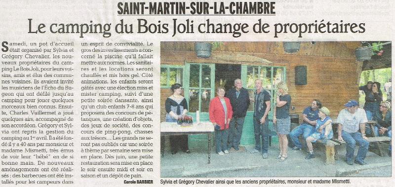 Propriétaire Camping Le Bois Joli - Saint Martin Sur La Chambre