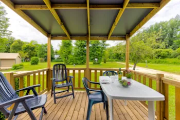 Mietunterkunft - Mobilheim Neptune Überdachte Terrasse - Camping Les Deux Vallées