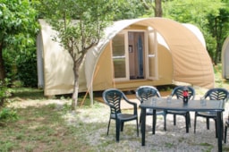 Location - Tente Aménagée Coco Sweet 2 Chambres - Camping Les Plans
