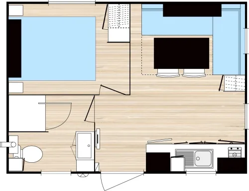 Location - Mobilhome Ohara (1 Chambre) 21.5M² - image n°4 - Camping Vieille Église