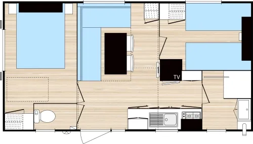 Location - Mobilhome Ohara (2 Chambres) - Grande Largeur 35M² - image n°4 - Camping Vieille Église