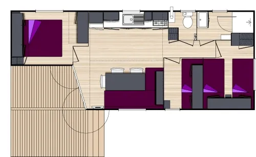 Location - Mobilhome Ohara Vip  (3 Chambres) - Grande Largeur 39.9M² - image n°4 - Camping Vieille Église