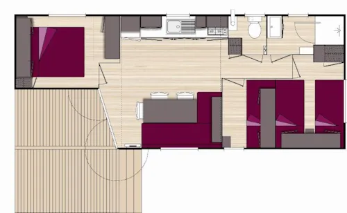Location - Mobilhome Ohara (3 Chambres) 37.4M² - image n°4 - Camping Vieille Église