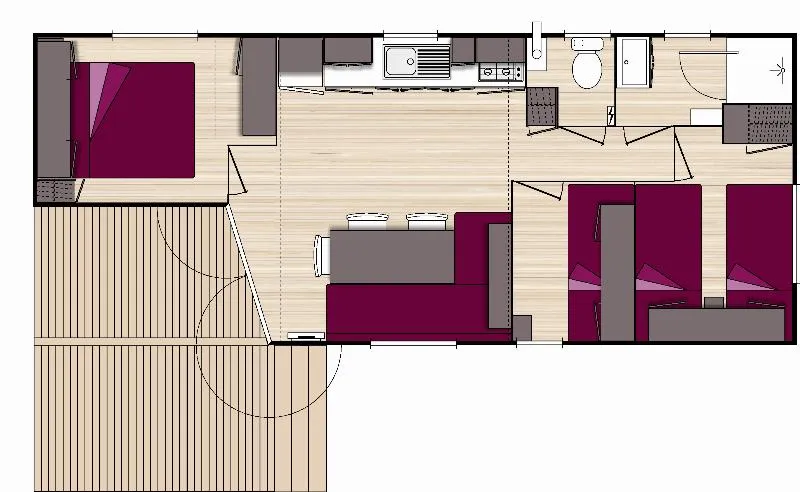 Mobilhome Ohara (3 Chambres) 37.4M²