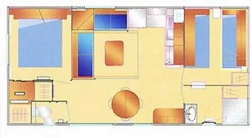 Mietunterkunft - Mobil-Home Eco 6 -  (30 M2) - 2 Chambres - 2003 - image n°7 - Camping de Saumont