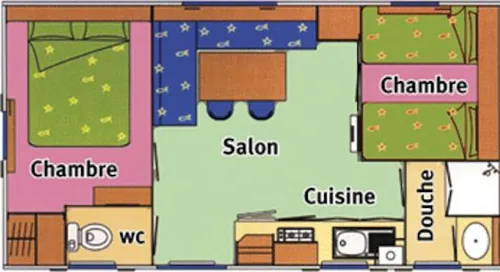 Huuraccommodatie(s) - Stacaravan Eco 4 (27 M2) - image n°8 - Camping de Saumont