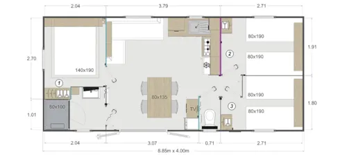 Accommodation - Mobil-Home Lo83 (32 M2) - image n°7 - Camping de Saumont