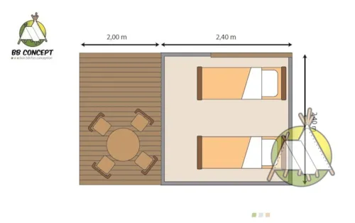 Location - Tente Rando  - 10.60 M2 - 2023 - image n°9 - Camping de Saumont
