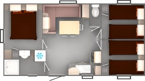 Accommodation - Mobil-Home Evo31 (31 M2) - 3 Chambres - 2021 - image n°8 - Camping de Saumont