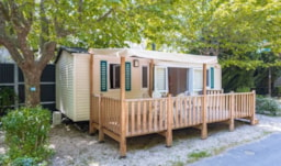 Huuraccommodatie(s) - Stacaravan  Classic Modèle Xl - 33 M² - 3 Slaapkamers - Airco - Verhoogd Terras - Homair-Marvilla - Domaine des Naïades