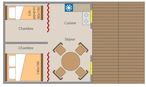Mietunterkunft - Zeltbungalow 15M² Ohne Sanitäranlagen - image n°2 - Camping du Chatelet