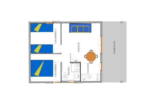 Accommodation - Chalet 32 M²  2 Bedrooms +  Terrace - image n°2 - Camping du Chatelet