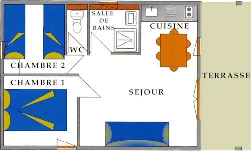 Accommodation - Chalet32 M² Vip , 2 Bedrooms + Covered Terrace - image n°4 - Camping du Chatelet