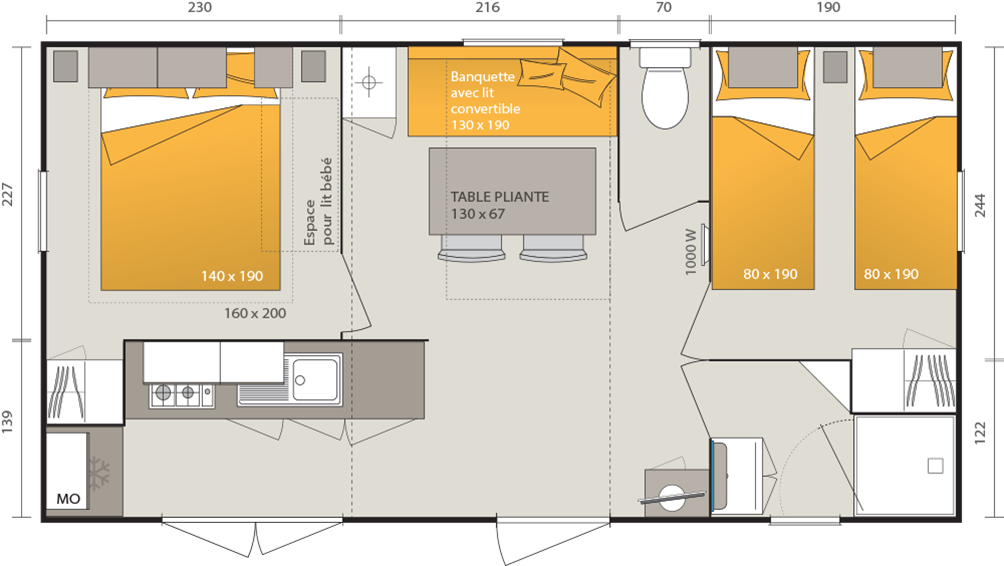 Accommodation - Mobil-Home Super Mercure Riviera 29 M² - Camping La Renouillère