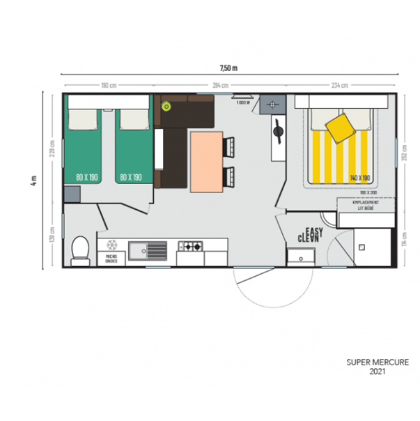 Accommodation - Mobile Home Super Mercure 30 M² - Camping La Renouillère