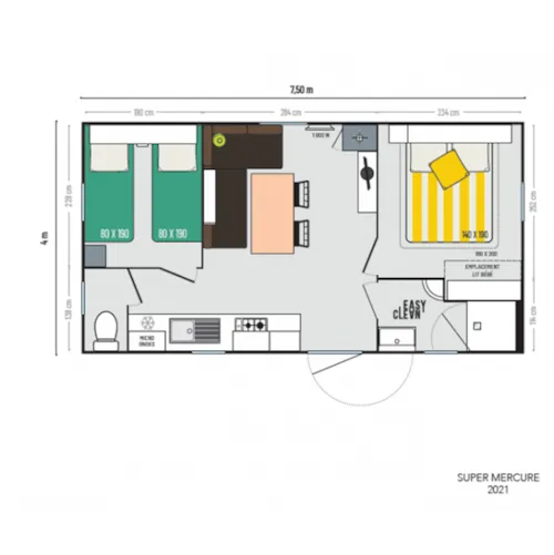 Mietunterkunft - Mobilheim Super Mercure  30 M² - image n°2 - Camping La Renouillère