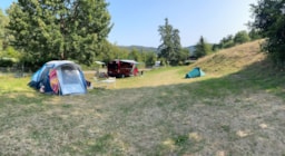 Pitch Tent/ Smal Motor Home On The Tent Area