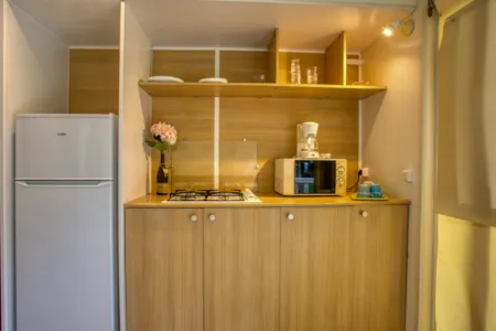 Accommodation - Mobile Home Tit'home Tarpaulin And Terrace - 2 Bedrooms - Without Sanitary Facilities - Camping La Salvinie
