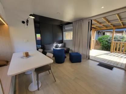 C- Mobil-Home Méditerranée Confort Climatisé 2 Chambres 1/4 Pers.